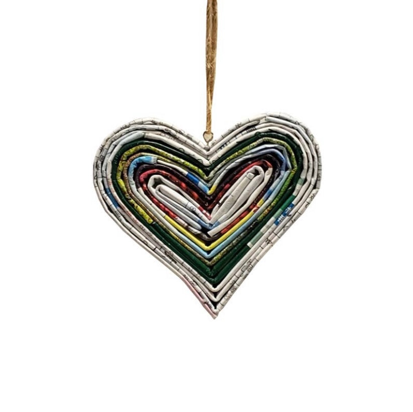 Mini Upcycled Mini Heart Ornament