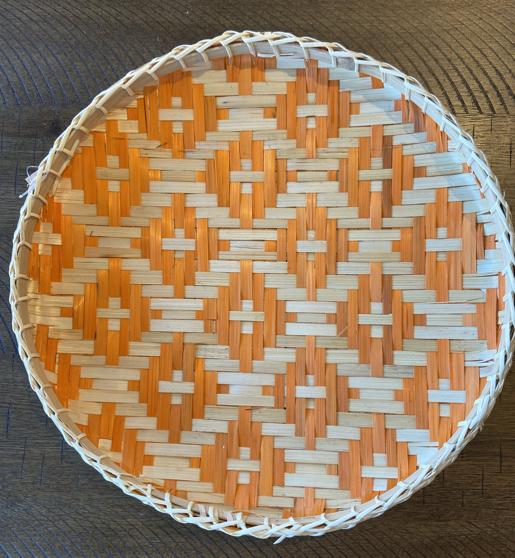Bamboo Woven Round Basket Tray
