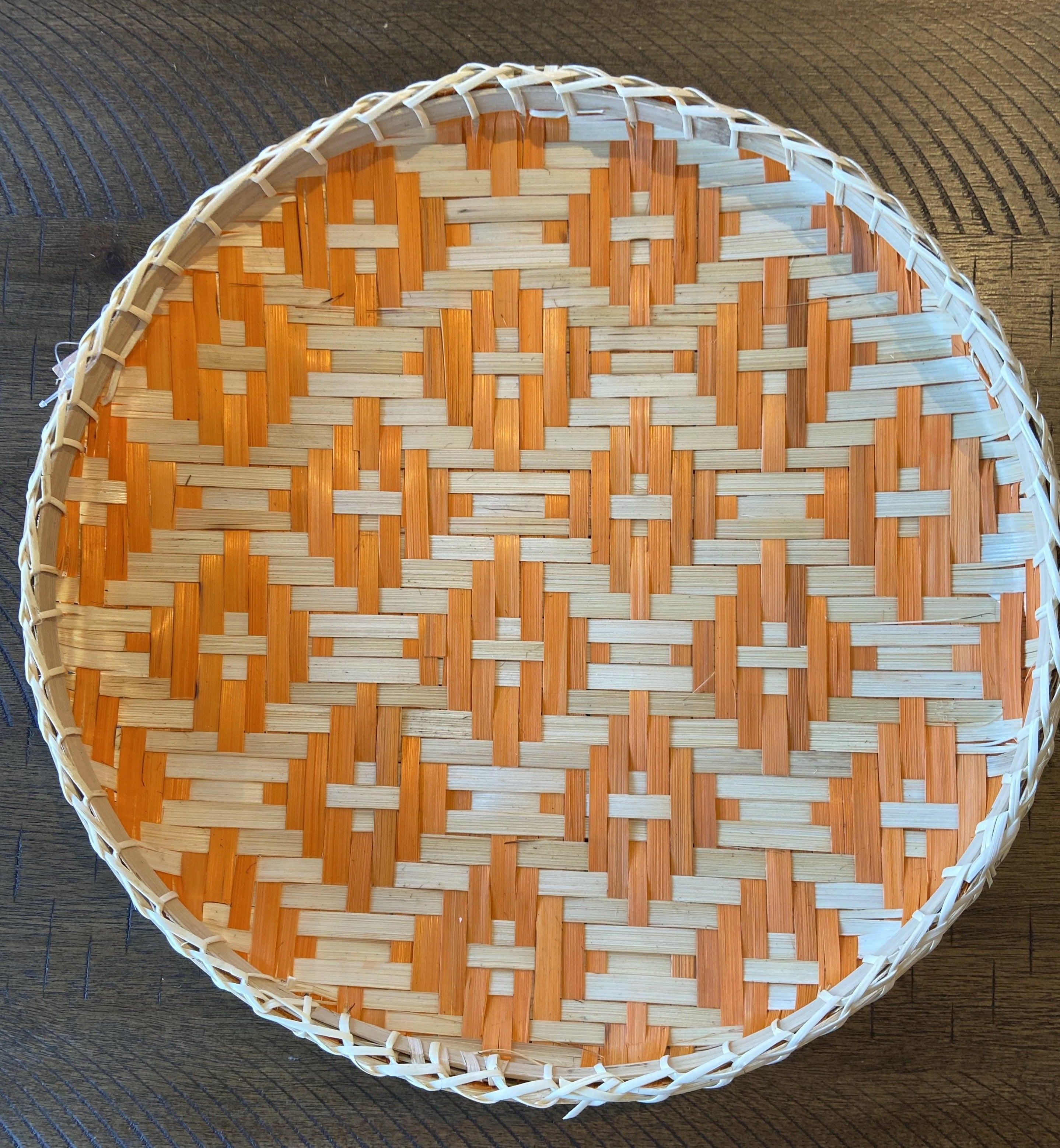 Bamboo Woven Round Basket Tray