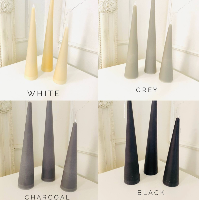 Neutrals Slim Cone Taper Palm Wax Candle