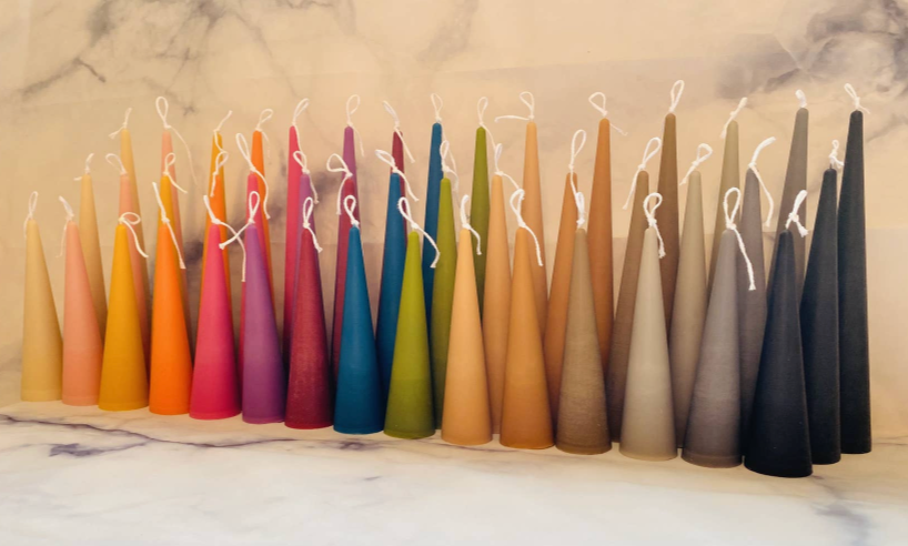 Neutrals Slim Cone Taper Palm Wax Candle