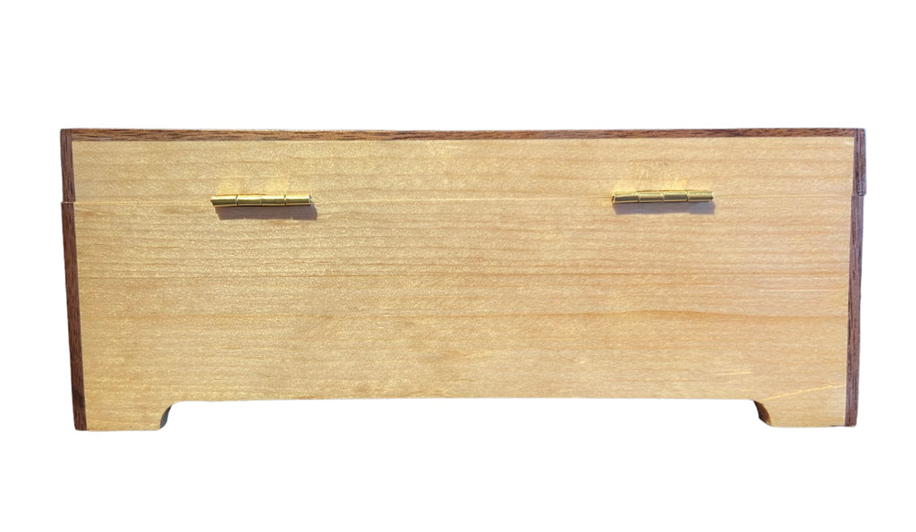 Upcycled Sitka Spruce Jewelry Box with Walnut Trim